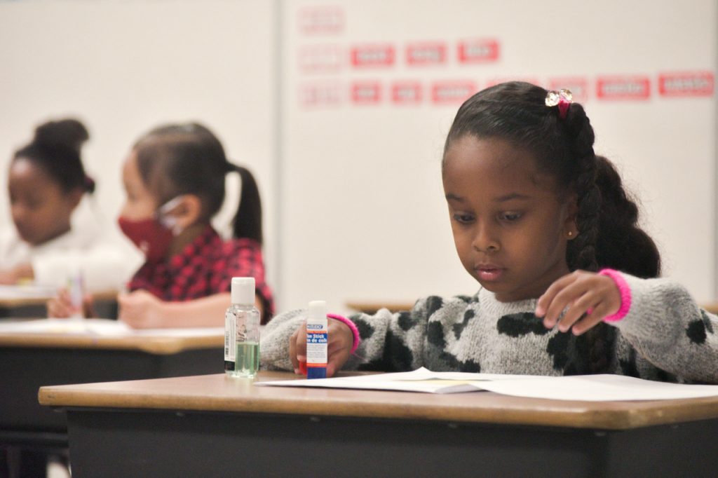 Girl doing an activity in SCA Elementary Campus