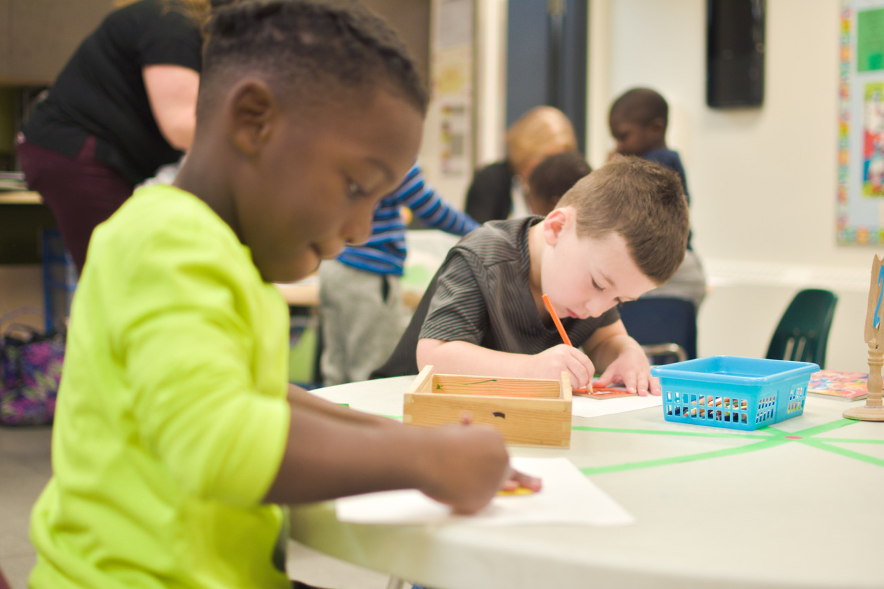 Kids doing Art in Springs Christian Academy