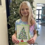 SCA Girl carrying Christmas Tree Drawing