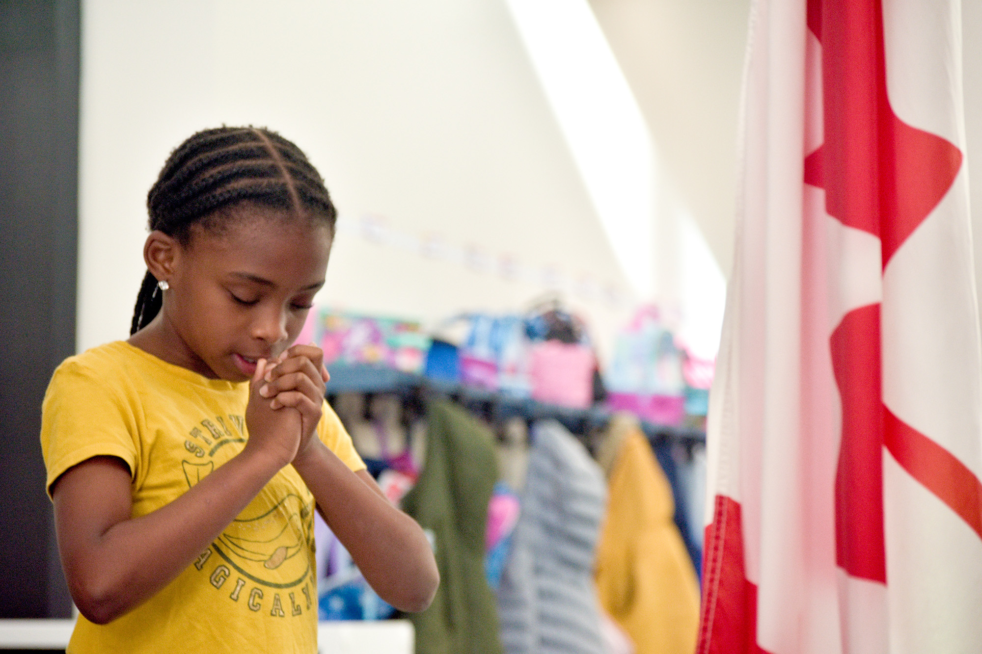 Girl Praying in Springs Christian Academy