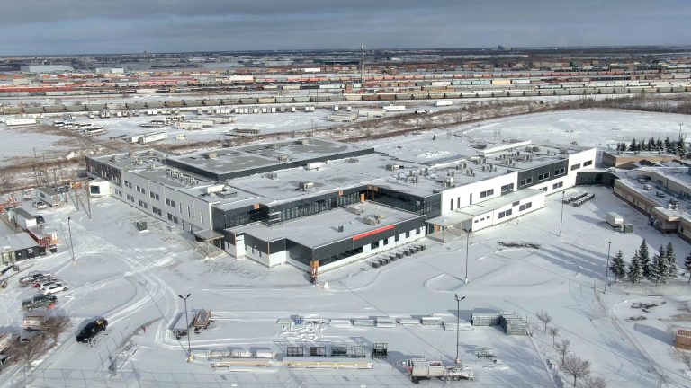 Aerial view of our new building during construction